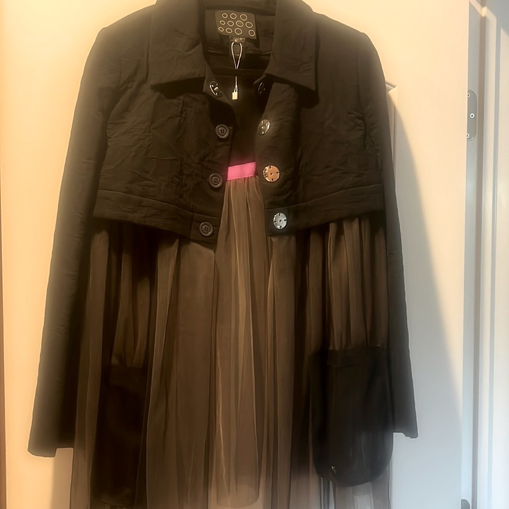 Custom made designer 77 blazer with tulle